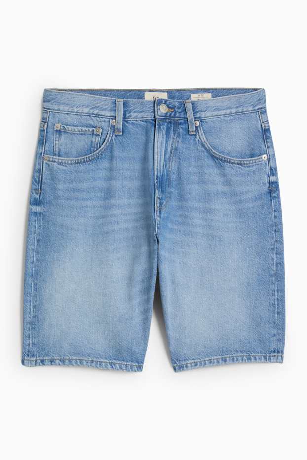 Pánské - Džínové bermudy - světle modrá