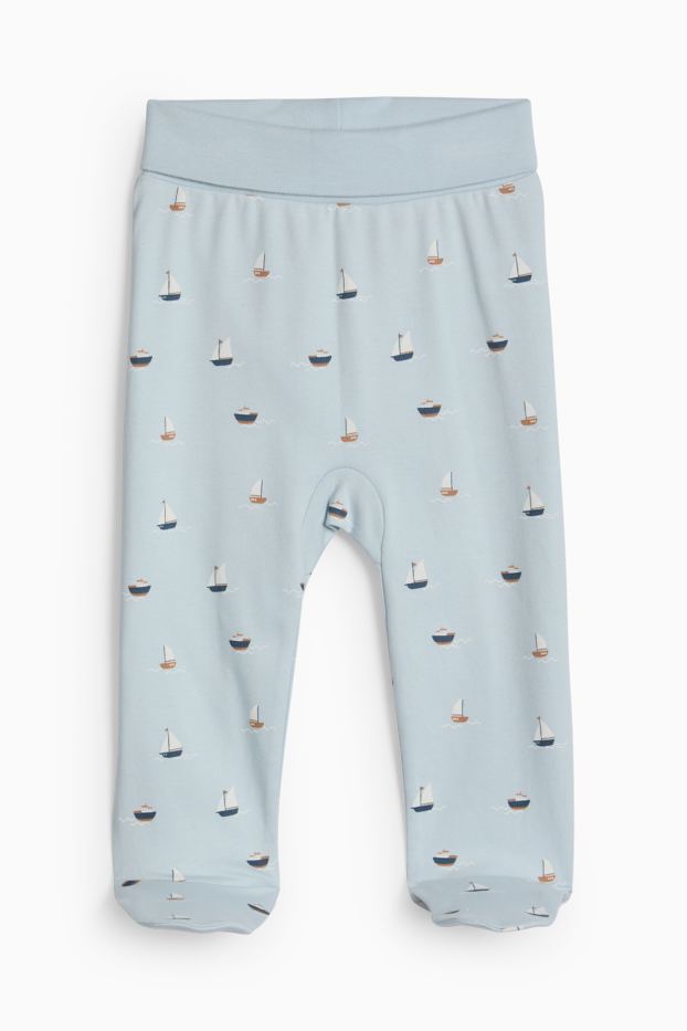 Bébés garçons - Ours en peluche et voilier - tenue nouveau-né - 2 pièces - bleu  / crème