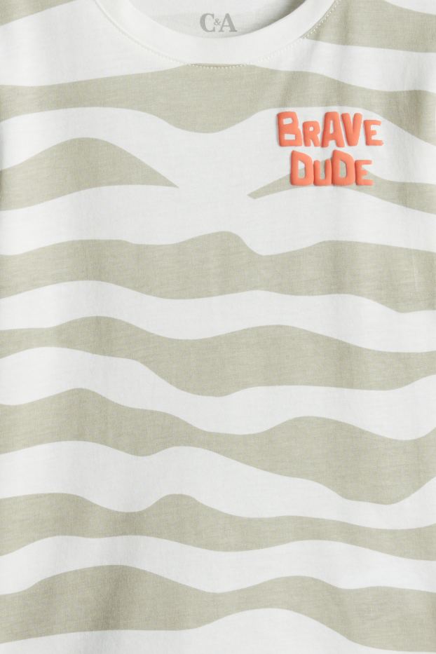 Children Boys - Multipack of 2 - tiger - short sleeve T-shirt - white / beige