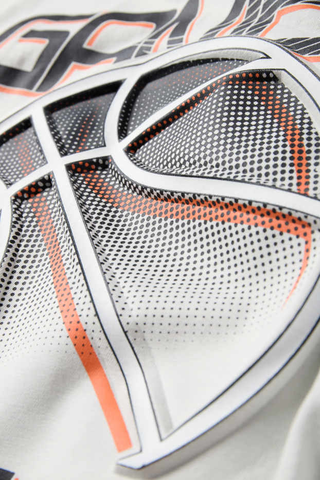 Children Boys - Basketball - short sleeve T-shirt - black / white