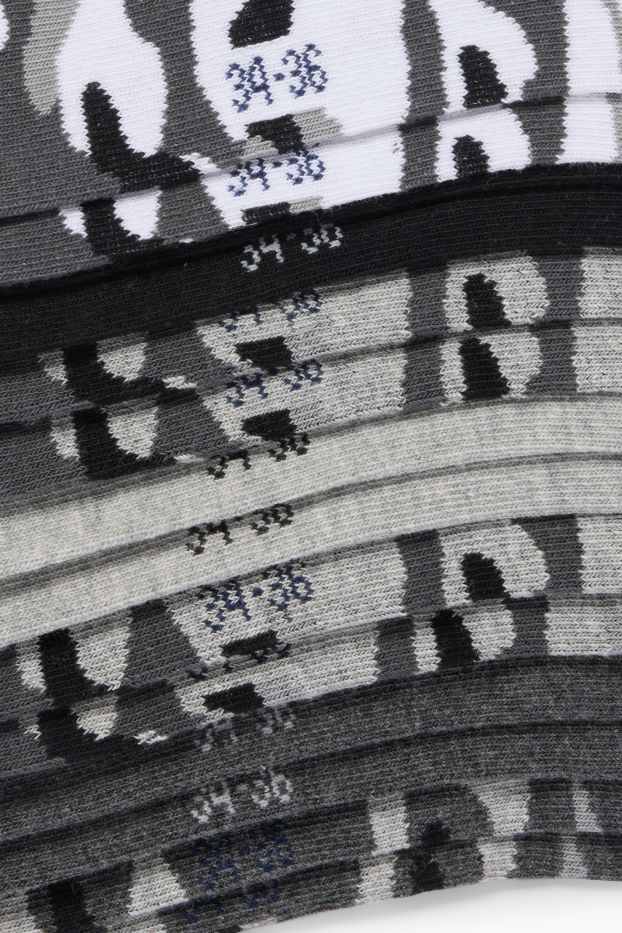 Nen - Paquet de 7 - mitjons turmellers - estampats - gris/negre