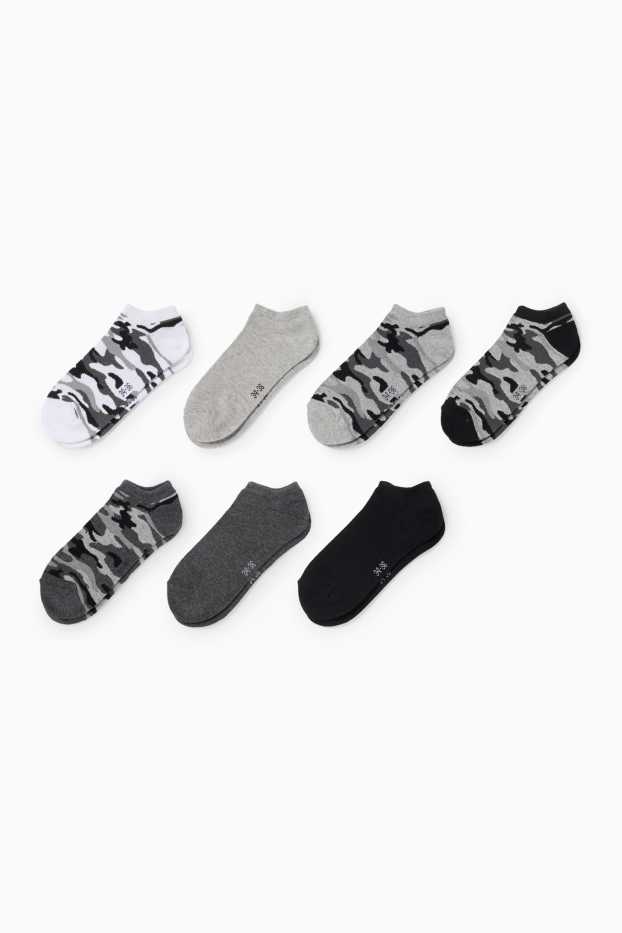 Nen - Paquet de 7 - mitjons turmellers - estampats - gris/negre