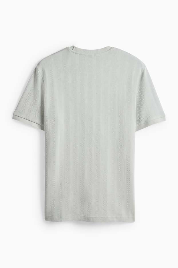 Hommes - T-shirt - regular fit - finition texturée - gris clair