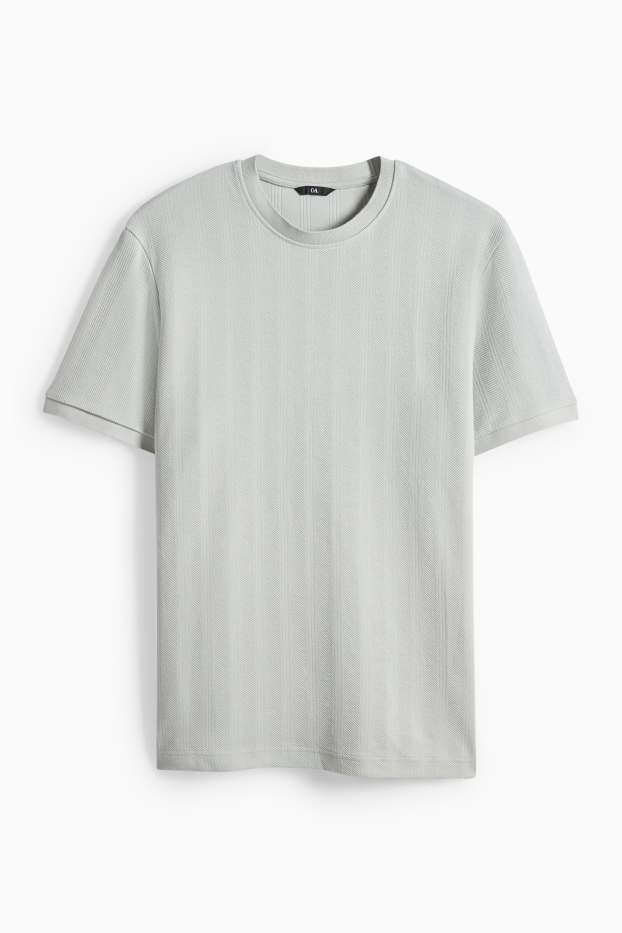 Hommes - T-shirt - regular fit - finition texturée - gris clair