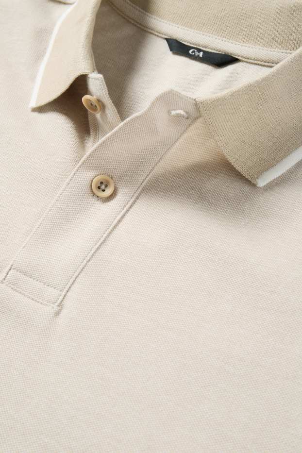 Heren - Poloshirt - regular fit - crème wit