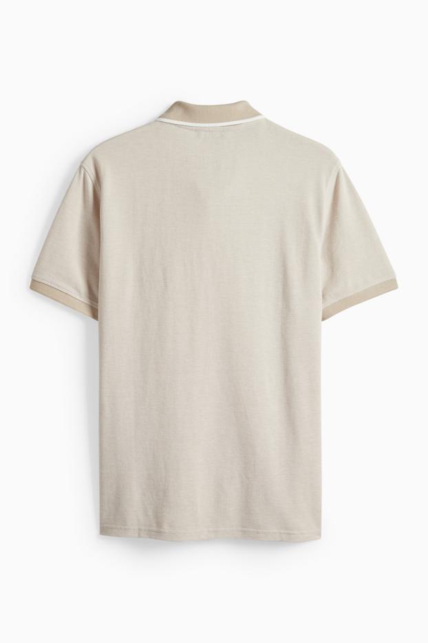 Heren - Poloshirt - regular fit - crème wit