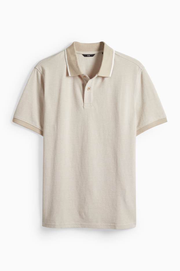 Heren - Poloshirt - regular fit - crème wit