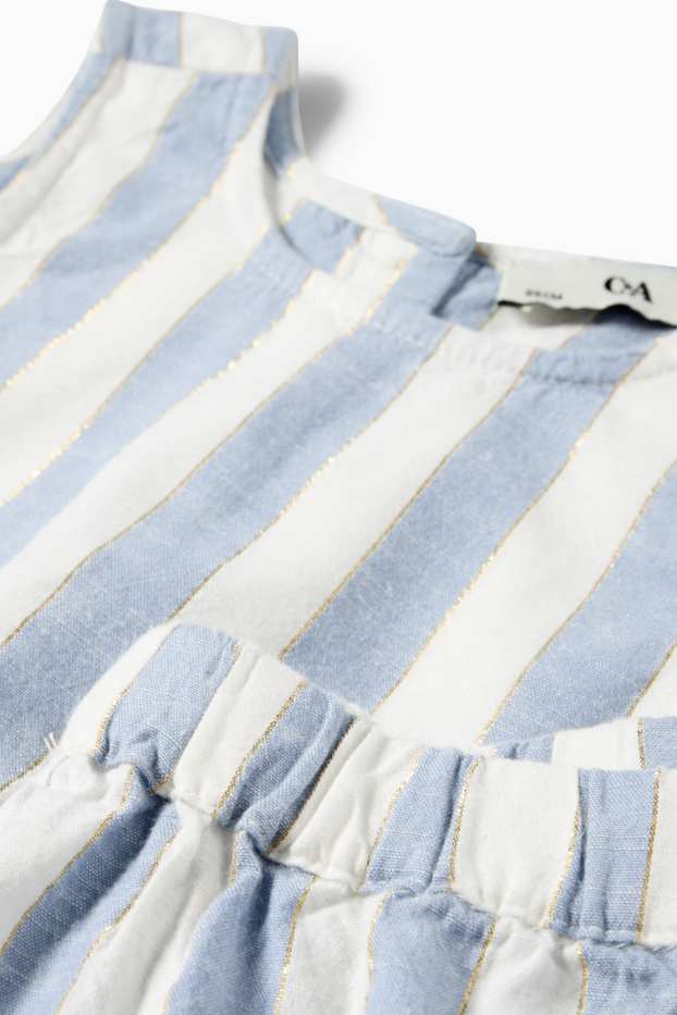 Kinderen: meisjes - Set - top en pantalon - 2-delig - gestreept - wit / blauw