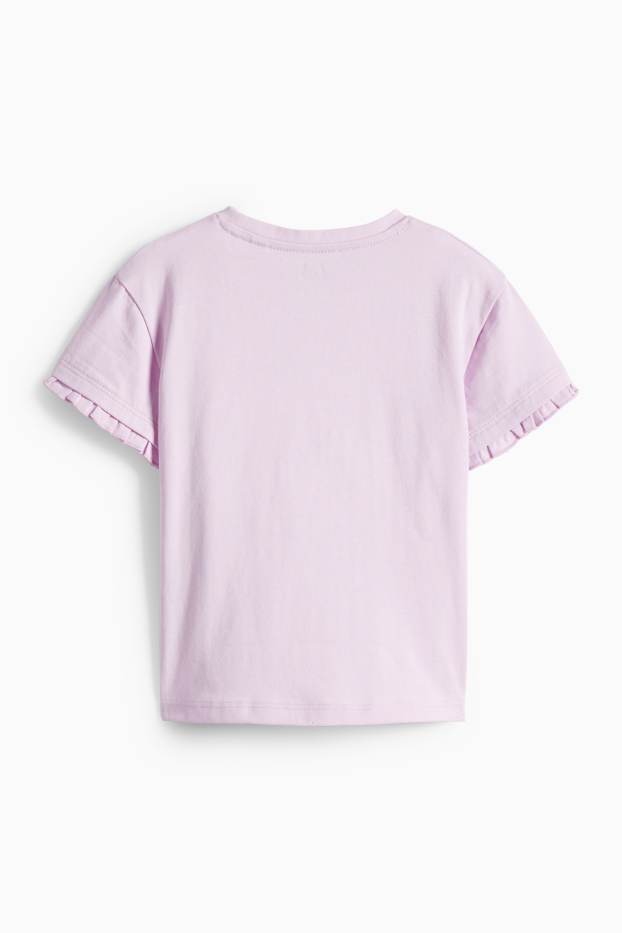Enfants filles - Papillon - T-shirt - finition brillante - violet