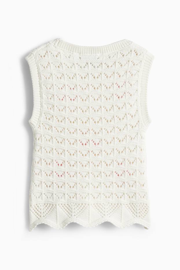 Bambine - Motivo fiori - top in pizzo - bianco / rosa