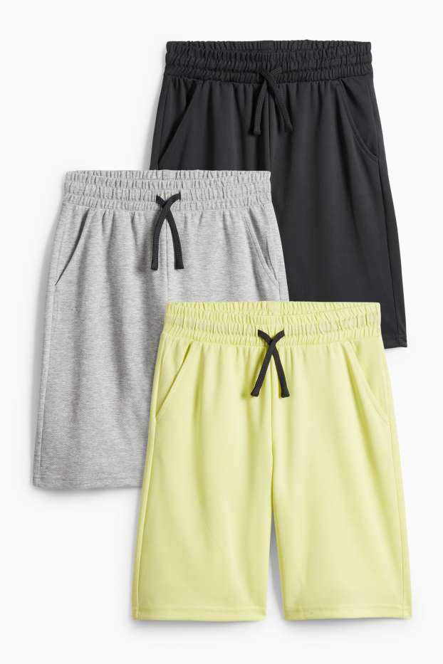 Nen - Paquet de 3 - bermudes - gris/groc