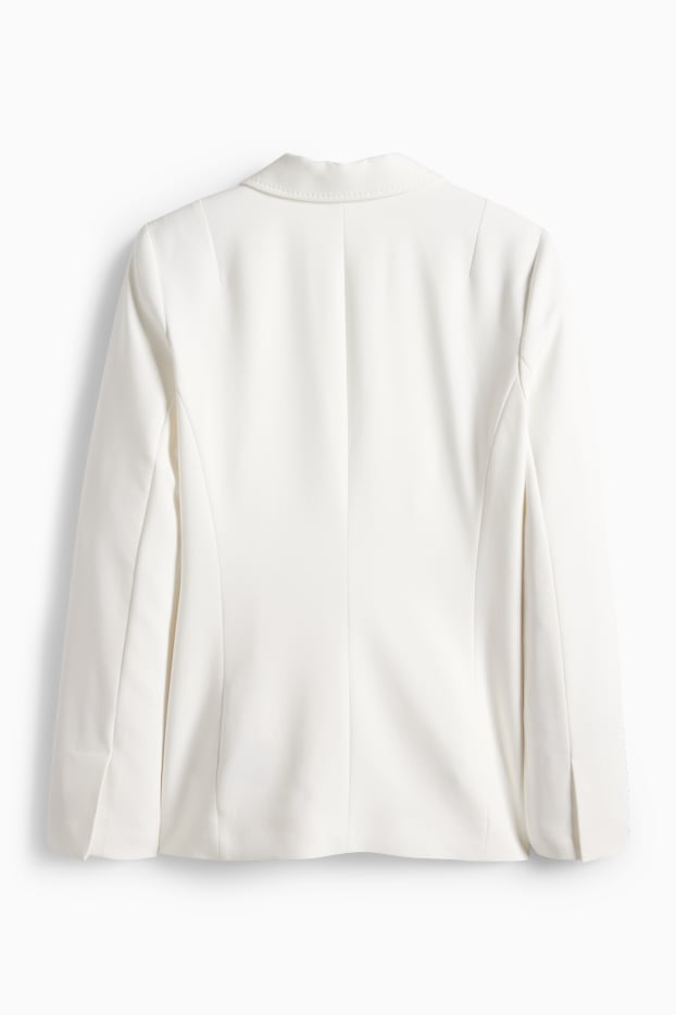 Dámské - Business blejzr - se zúženým pasem - krémově bílá