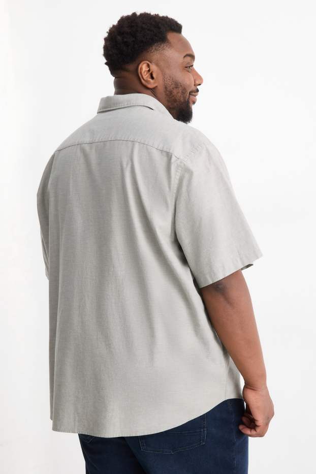 Heren - Overhemd - regular fit - button down - grijs