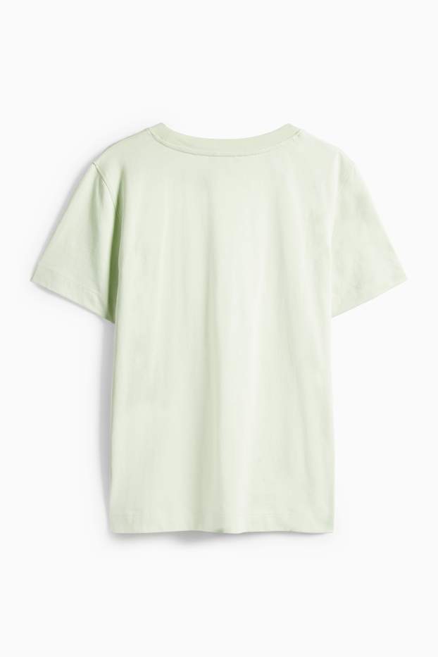 Femmes - T-shirt - regular fit - effet brillant - vert clair
