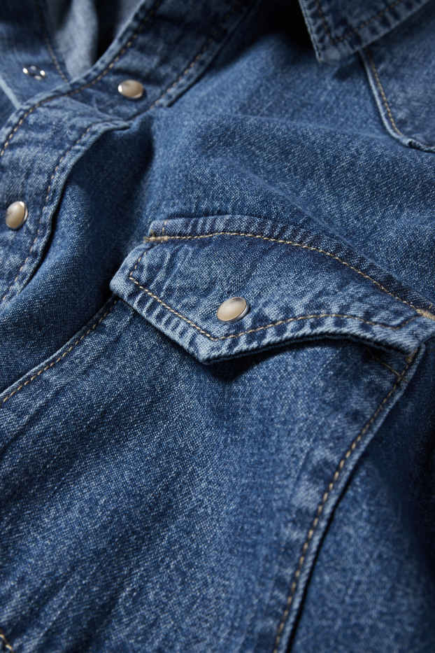 Home - Camisa texana - regular fit - Kent - blau fosc