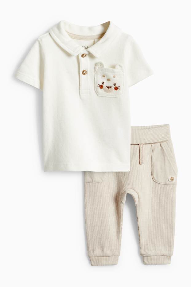 Bébés garçons - Léopard - tenue bébé - 2 pièces - crème