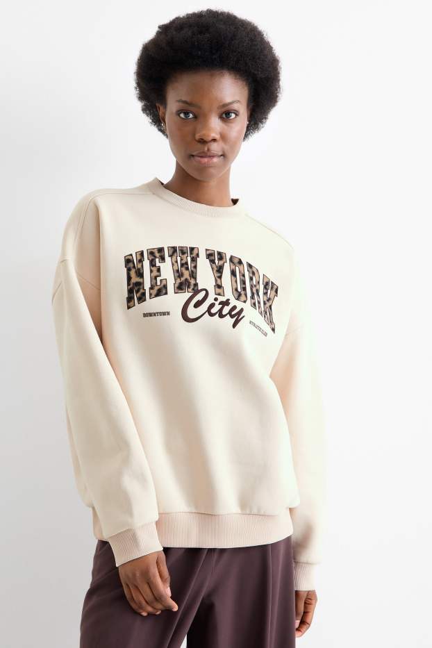 Donna - Felpa oversize - beige chiaro