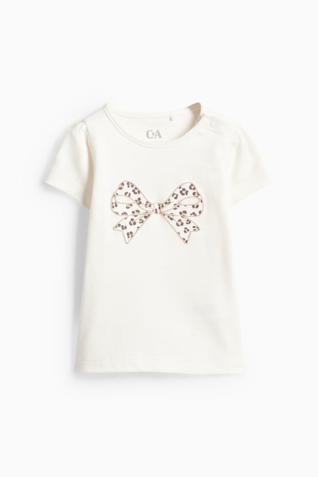 Bébés filles - Nœud - pyjama bébé - 2 pièces - marron / blanc crème
