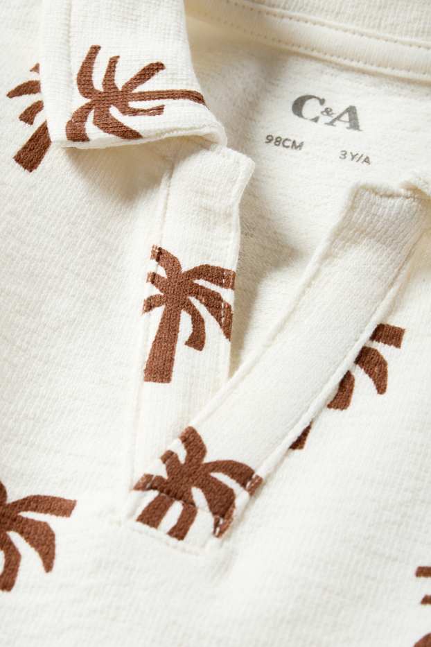 Bambini - Palme - polo - marrone / bianco crema