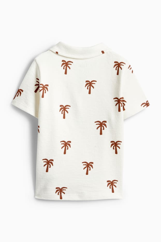 Bambini - Palme - polo - marrone / bianco crema