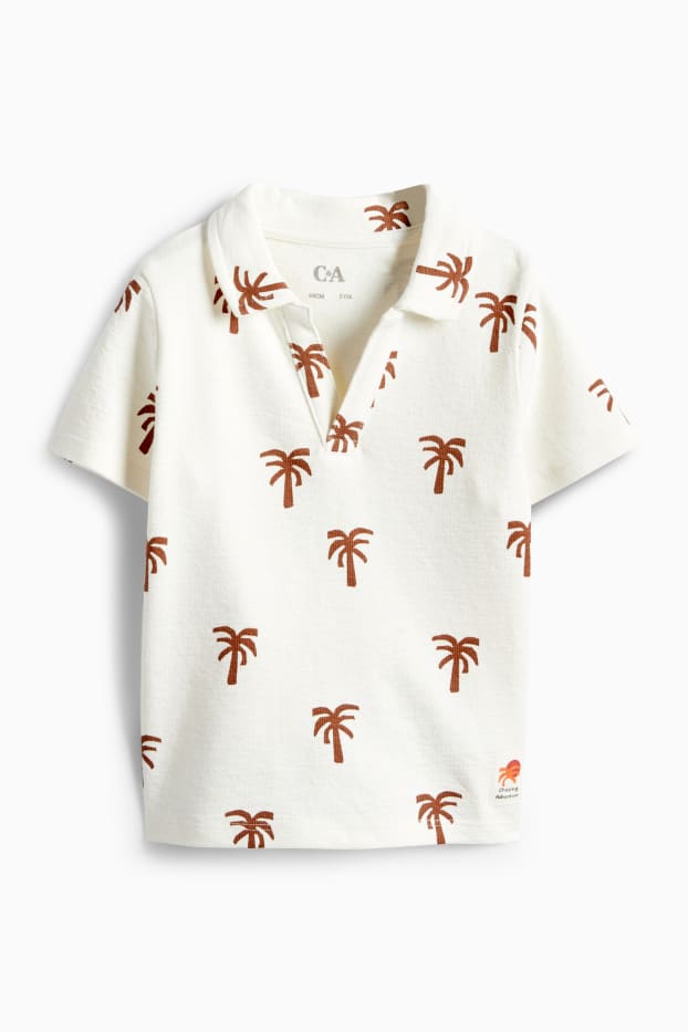 Bambini - Palme - polo - marrone / bianco crema