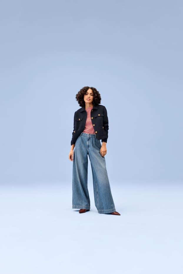 Mujer - Wide leg jeans - high waist - vaqueros - azul claro