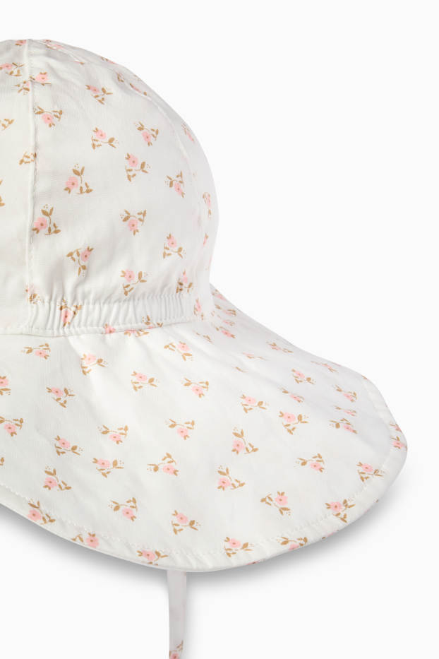 Nadó nena - Floretes - barret per a nadó - blanc