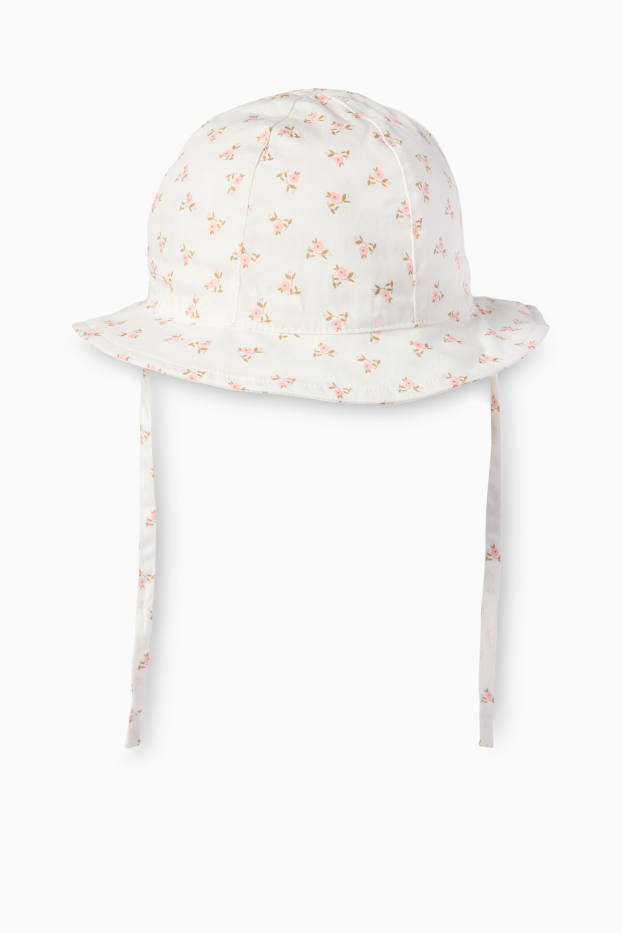 Nadó nena - Floretes - barret per a nadó - blanc