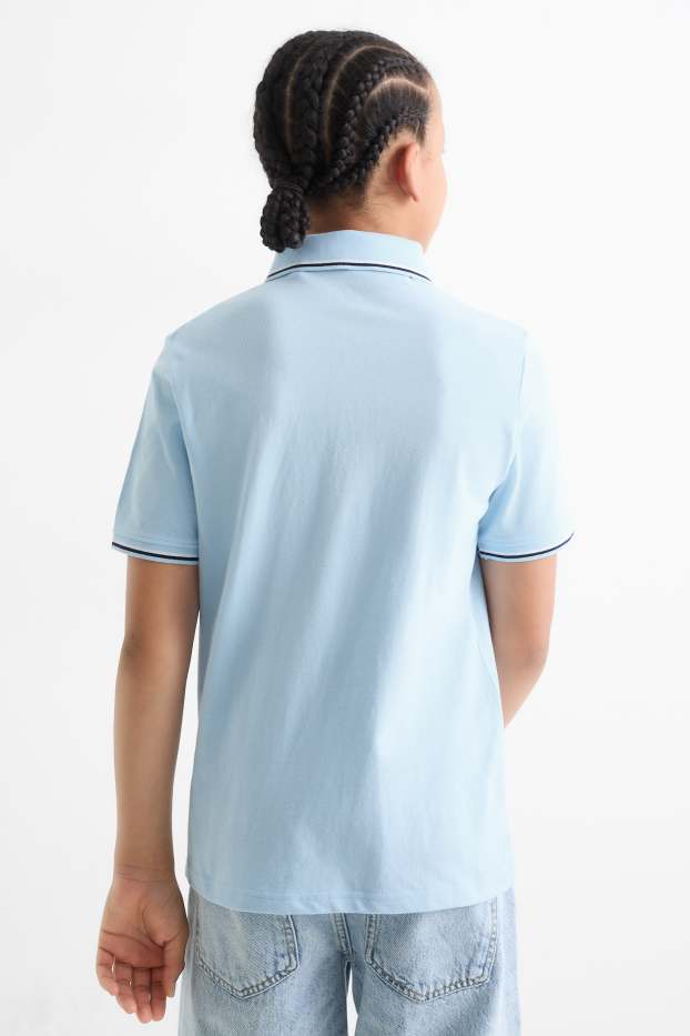 Enfants garçons - Polo - finition texturée - bleu clair