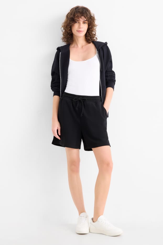 Femmes - Short en molleton - noir