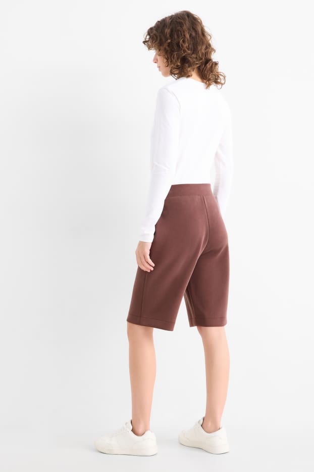Dona - Bermudes de teixit de dessuadora - marró