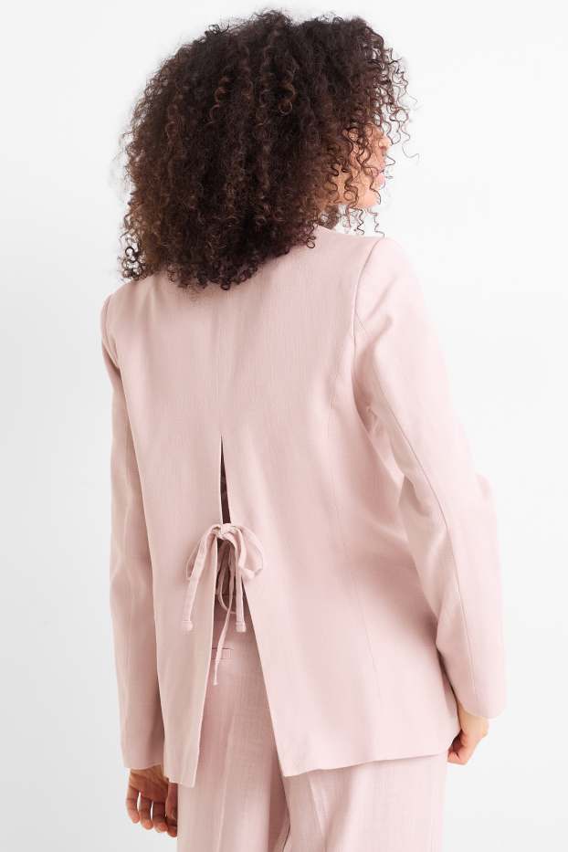 Damen - Blazer mit Leinen-Anteil - Relaxed Fit - rosa