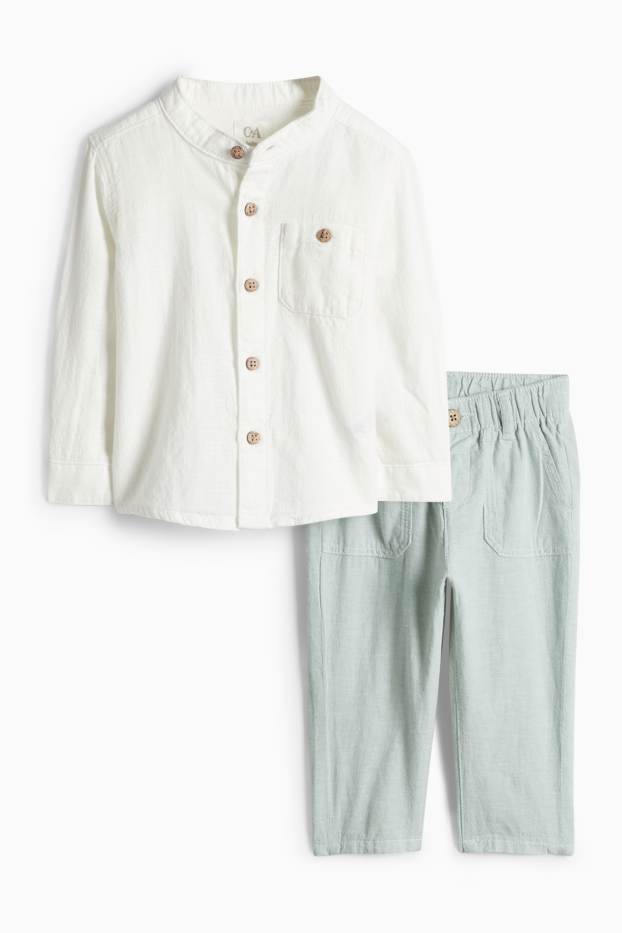 Baby Buben - Baby-Outfit - 2 teilig - weiß / blau