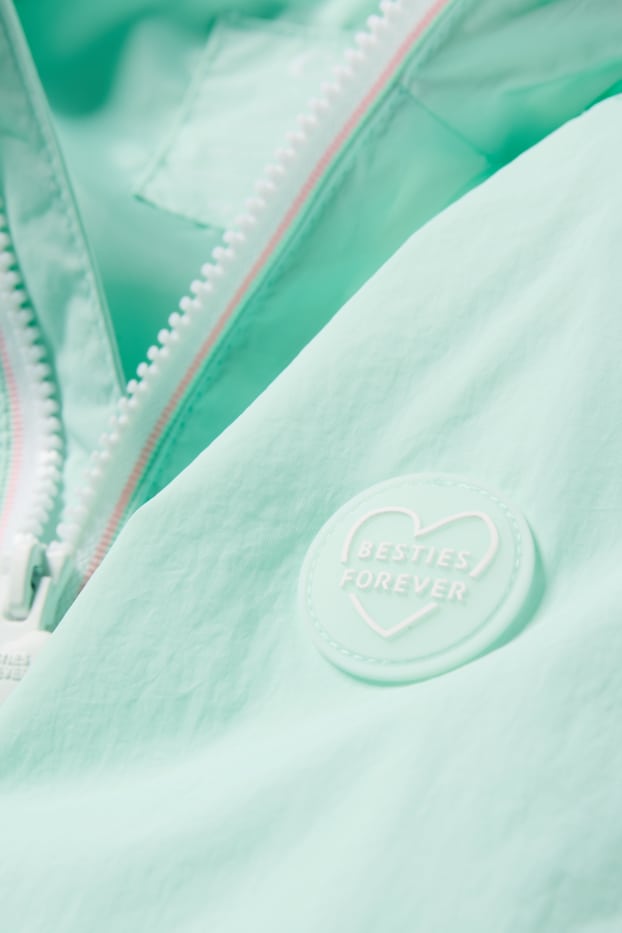 Kinder Mädchen - Jacke mit Kapuze - wasserabweisend - mintgrün