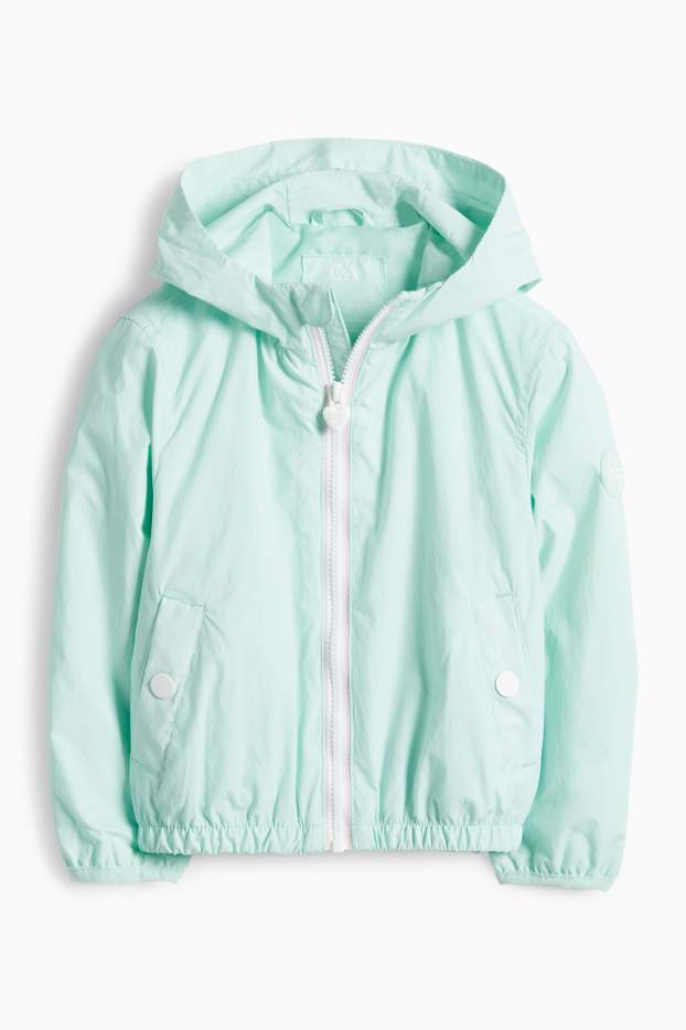 Kinder Mädchen - Jacke mit Kapuze - wasserabweisend - mintgrün