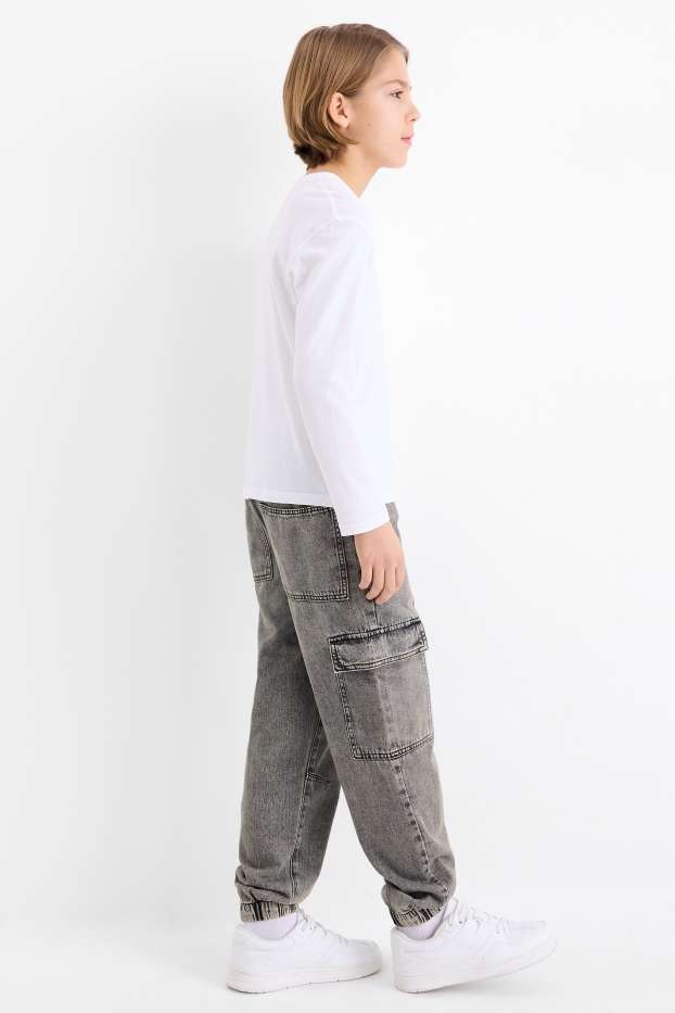 Children Boys - Cargo jeans - light gray