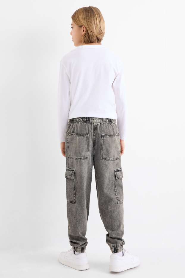 Children Boys - Cargo jeans - light gray
