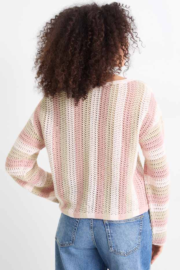 Dona - Jersei - de ratlles - rosa/beix