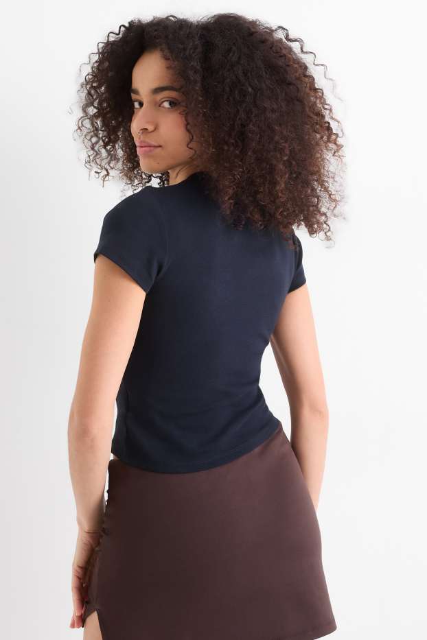 Femei - Tricou - slim fit - albastru închis