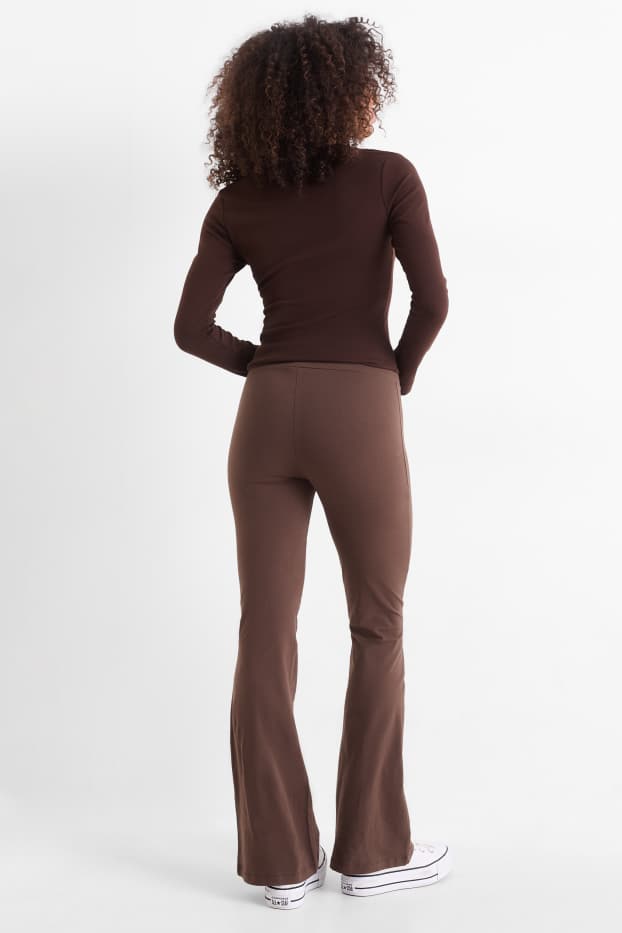 Women - Flared leggings - brown
