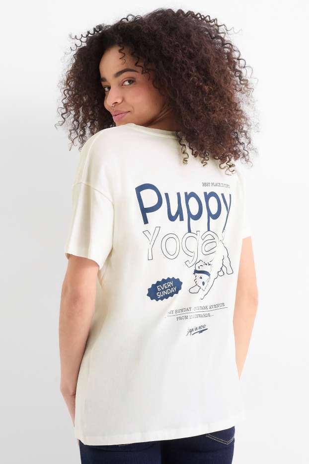 Femmes - T-shirt - Oversize - bleu / blanc