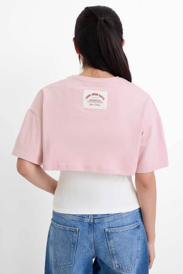 Kinderen: meisjes - Sweatjack - wit / roze