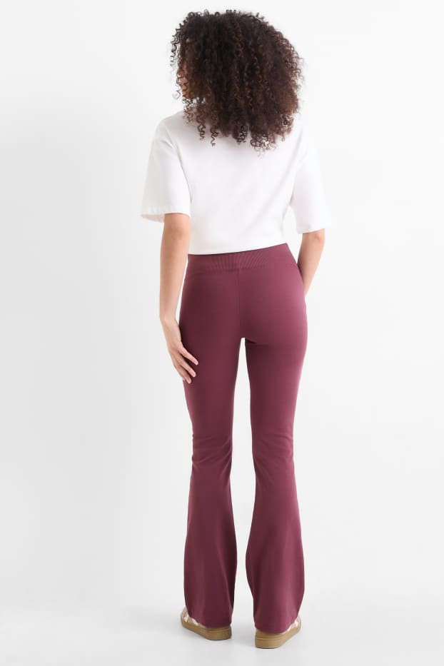 Mujer - Leggings acampanados - burdeos