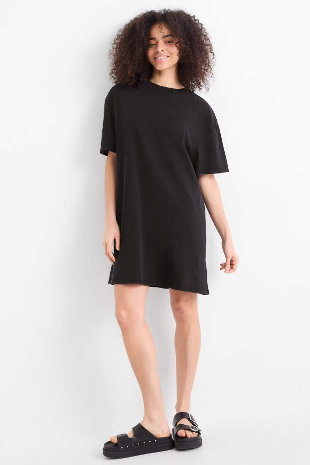 Femmes - Robe-T-shirt - noir