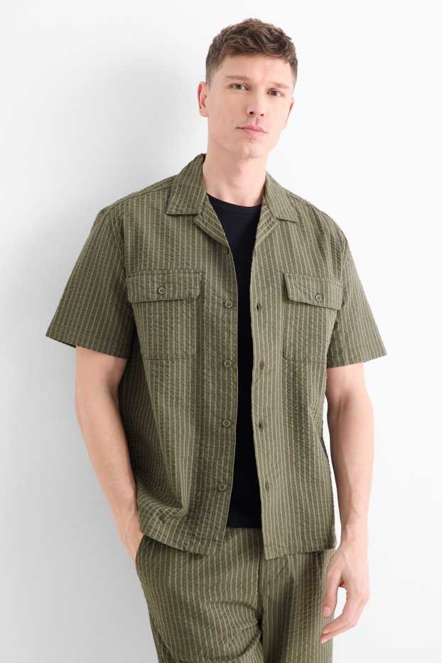 Herren - Hemd - Relaxed Fit - Reverskragen - dunkelgrün