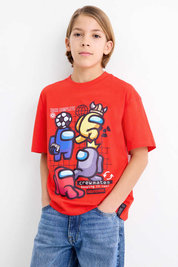 Kinder Jungen - Among Us - Kurzarmshirt - rot