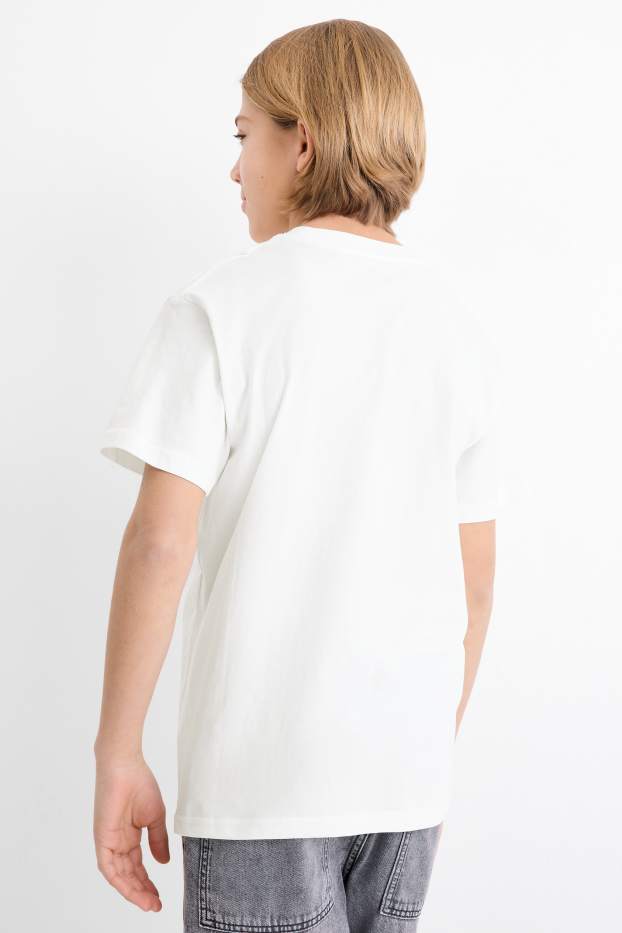 Kinder Jungen - Gaming-Controller - Kurzarmshirt - weiss / blau