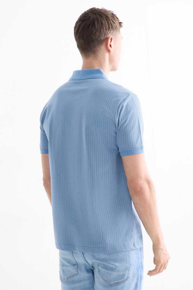 Home - Polo - regular fit - estructurat - blau