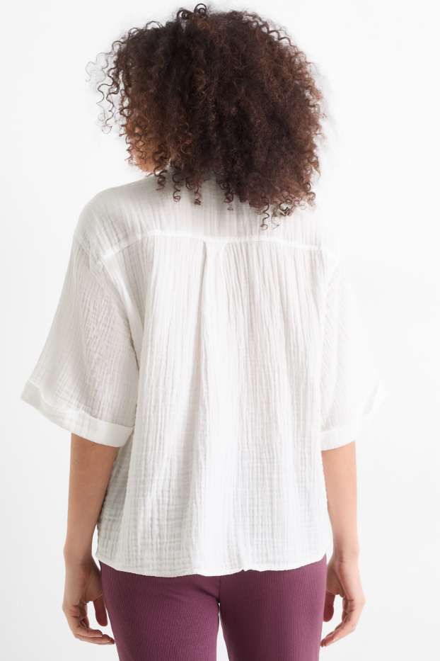 Dames - Blouse van mousseline - wit