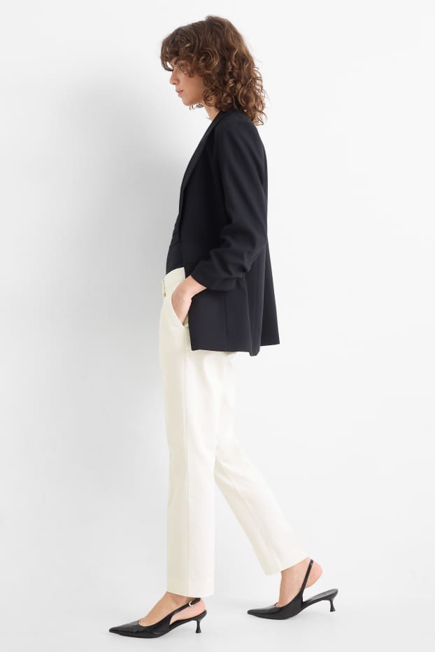 Dona - Pantalons de tela - mid waist - slim fit - blanc